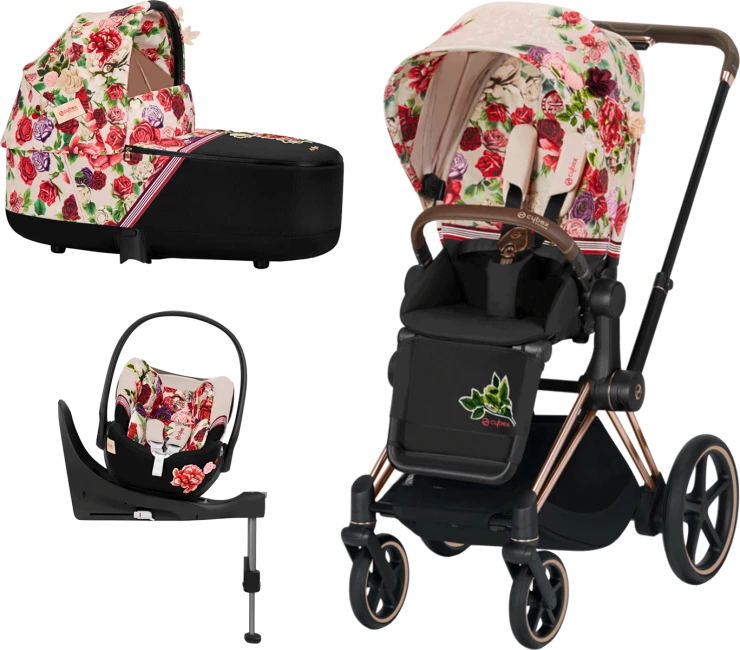 Cybex Priam Travel System - Spring Blossom / Rose Gold Chassis 3 Cybex Priam Travel System - Spring Blossom / Rose Gold Chassis