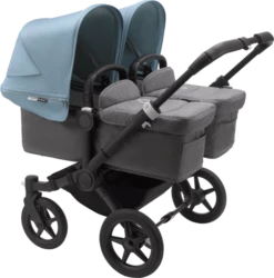 Bugaboo Donkey 3 Twin - Black Chassis/Grey Melange -Stroller Shop 03 03 20212482702613 BGB Donkey3 twin black grey VB 02
