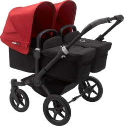 Bugaboo Donkey 3 Twin - Black Chassis/Black -Stroller Shop 03 03 20213272609172 BGB Donkey3 twin black black red 02