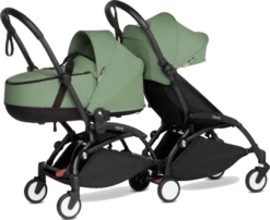 BABYZEN YOYO² Complete Connect Double Pushchair For Siblings – White Frame -Stroller Shop 03 06 20212174372823 BLACK PEPPERMINT YOYO CONNECT SIBLING BASSINET 1