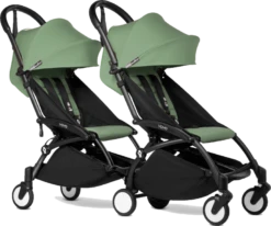 BABYZEN YOYO² Complete Connect Double Pushchair From 6 Months+ For Twins– White Frame -Stroller Shop 03 06 20212565716215 BLACK PEPPERMINT YOYO CONNECT TWIN 6 1