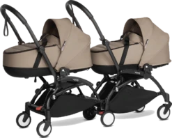 BABYZEN YOYO² Complete Connect Double Pushchair For Twins – Black Frame -Stroller Shop 03 06 20214217407800 BLACK TAUPE YOYO CONNECT TWIN BASSINET 1