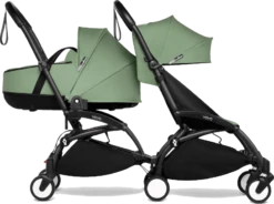 BABYZEN YOYO² Complete Connect Double Pushchair For Siblings – Black Frame -Stroller Shop 03 06 20214734151694 BLACK PEPPERMINT YOYO CONNECT SIBLING BASSINET 2