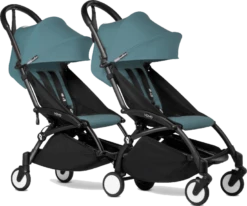 BABYZEN YOYO² Complete Connect Double Pushchair From 6 Months+ For Twins– Black Frame -Stroller Shop 03 06 20214881375548 BLACK AQUA YOYO CONNECT TWIN 6 1