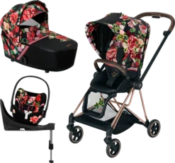 Cybex Mios Travel System - Spring Blossom / Rose Gold Chassis