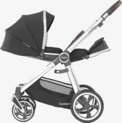 BabyStyle Oyster 3 Stroller - Mirror Chassis -Stroller Shop 05 02 20194732674053 Oyster3 SeatUnitReclined SideView Mirror Caviar