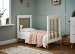 Obaby Maya Mini Cot Bed - White With Natural -Stroller Shop 05 07 20221346853746 20OB2716 03b