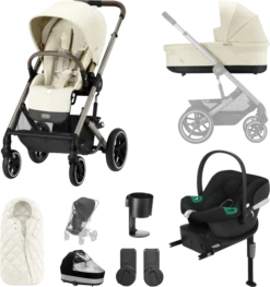 Cybex Balios S Lux Luxury Aton B Bundle -Stroller Shop 07 02 20233037887160 CYBEX Balios S Lux 10 piece Aton B2 i size Bundle Seashell Beige