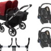 Bugaboo Donkey 3 Twin Complete Maxi-Cosi Travel System - Alu Chassis/Black -Stroller Shop 07 03 20211099749463 BGB Donkey3MaxiCosi twin alu black red 02