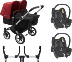 Bugaboo Donkey 3 Twin Complete Maxi-Cosi Travel System - Alu Chassis/Black