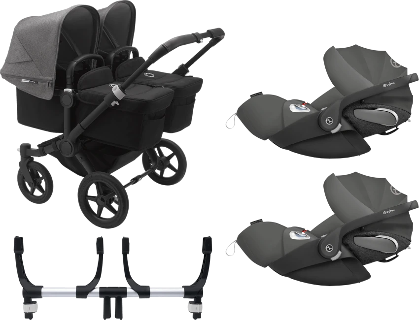 Bugaboo Donkey 3 Twin Complete Cloud Z Travel System - Black Chassis/Black 4 Bugaboo Donkey 3 Twin Complete Cloud Z Travel System - Black Chassis/Black - Image 2