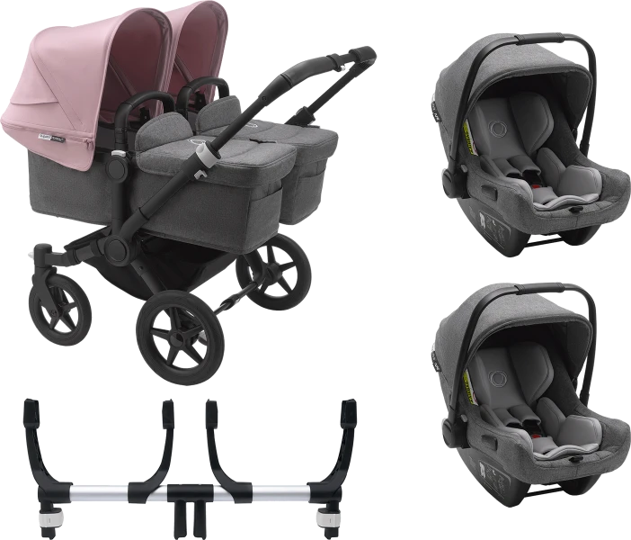 Bugaboo Donkey 3 Twin Complete Turtle Travel System - Black Chassis/Grey Melange 7 Bugaboo Donkey 3 Twin Complete Turtle Travel System - Black Chassis/Grey Melange - Image 5