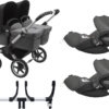 Bugaboo Donkey 3 Twin Complete Cloud Z Travel System - Alu Chassis/Grey Melange -Stroller Shop 07 03 20213065623598 BGB Donkey3CloudZBundle twin alu grey black 02