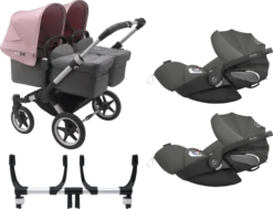 Bugaboo Donkey 3 Twin Complete Cloud Z Travel System - Alu Chassis/Grey Melange -Stroller Shop 07 03 20213233686046 BGB Donkey3CloudZBundle twin alu grey SP 02