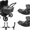 Bugaboo Donkey 3 Twin Complete Cloud Z Travel System - Black Chassis/Grey Melange -Stroller Shop 07 03 20213517239957 BGB Donkey3CloudZBundle twin black grey black 02