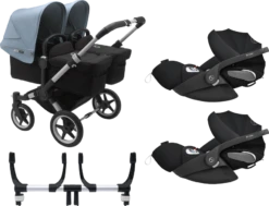 Bugaboo Donkey 3 Twin Complete Cloud Z Travel System - Alu Chassis/Black -Stroller Shop 07 03 20213610245011 BGB Donkey3CloudZBundle twin alu black VB 02