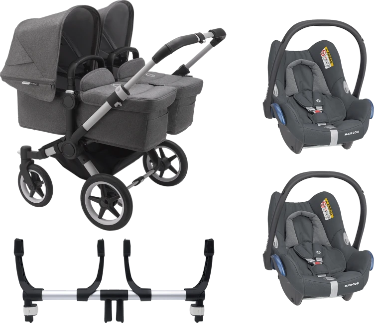 Bugaboo Donkey 3 Twin Complete Maxi-Cosi Travel System - Alu Chassis/Grey Melange 5 Bugaboo Donkey 3 Twin Complete Maxi-Cosi Travel System - Alu Chassis/Grey Melange - Image 3