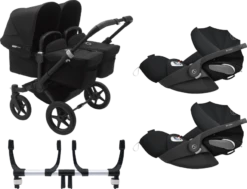 Bugaboo Donkey 3 Twin Complete Cloud Z Travel System - Black Chassis/Black