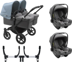 Bugaboo Donkey 3 Twin Complete Turtle Travel System - Black Chassis/Grey Melange 9 Bugaboo Donkey 3 Twin Complete Turtle Travel System - Black Chassis/Grey Melange -Stroller Shop 07 03 20213805349264 BGB Donkey3Turtle twin black grey VB 02
