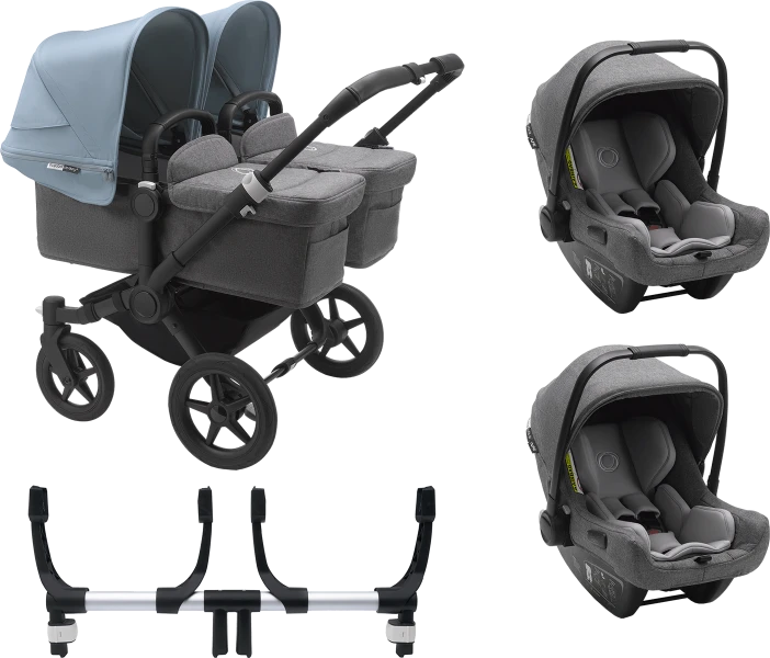 Bugaboo Donkey 3 Twin Complete Turtle Travel System - Black Chassis/Grey Melange 5 Bugaboo Donkey 3 Twin Complete Turtle Travel System - Black Chassis/Grey Melange - Image 3