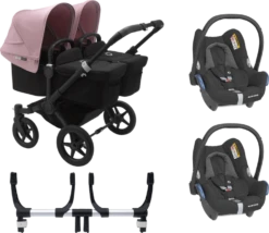 Bugaboo Donkey 3 Twin Complete Maxi-Cosi Travel System - Black Chassis/Black -Stroller Shop 07 03 20213847428826 BGB Donkey3MaxiCosi twin black black SP 02
