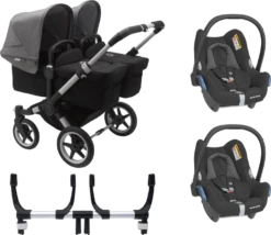 Bugaboo Donkey 3 Twin Complete Maxi-Cosi Travel System - Alu Chassis/Black 10 Bugaboo Donkey 3 Twin Complete Maxi-Cosi Travel System - Alu Chassis/Black -Stroller Shop 07 03 20214875051268 BGB Donkey3MaxiCosi twin alu black grey 02