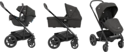 Joie Chrome DLX Pushchair With Carrycot, Carseat & Footmuff - Pavement