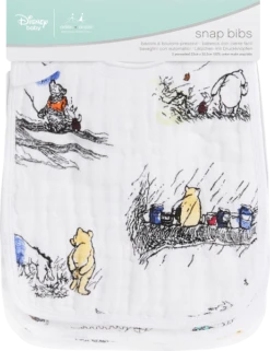 Aden + Anais Classic Snap Bibs - Disney Collection -Stroller Shop 12 12 20173369049648 DISN401G 2 disney muslin snap bib winnie