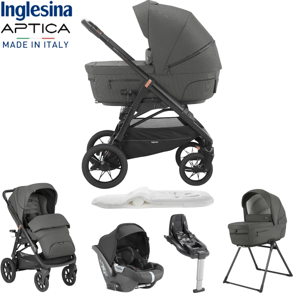 Inglesina Aptica XT 5 Piece Travel System - Charcoal Grey 3 Inglesina Aptica XT 5 Piece Travel System - Charcoal Grey