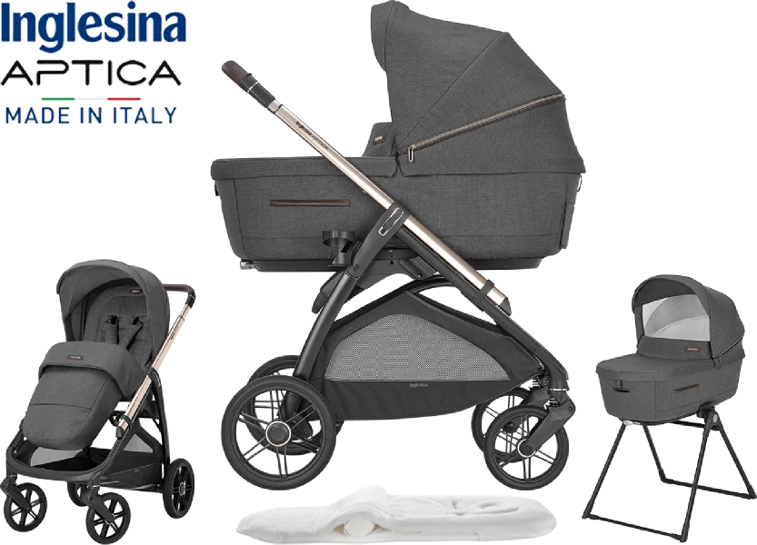 Inglesina Aptica 3 Piece Travel System - Velvet Grey 3 Inglesina Aptica 3 Piece Travel System - Velvet Grey