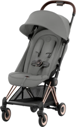 Cybex COYA Compact Pushchair - Rose Gold Chassis -Stroller Shop 15 07 20233572373153 COYA Rose Gold Mirage Grey