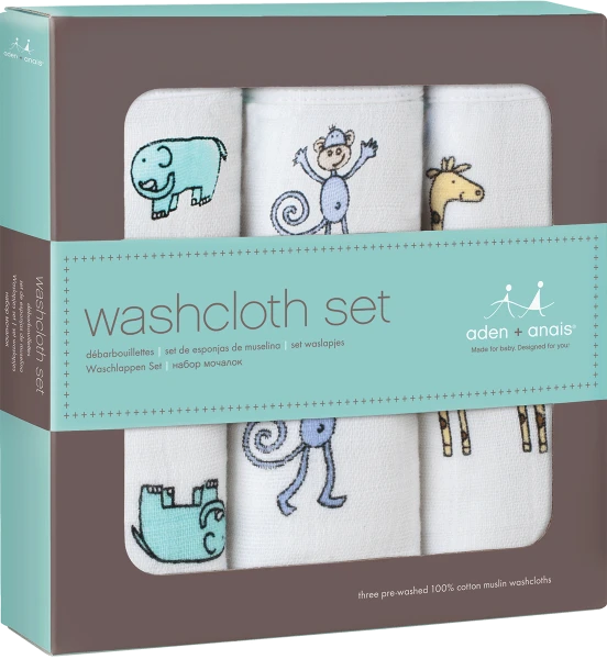 Aden + Anais Classic Wascloth Set - Jungle Jam 4 Aden + Anais Classic Wascloth Set - Jungle Jam - Image 2