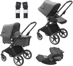 Bugaboo Lynx Complete Cloud Z Travel System - Black/Grey Melange