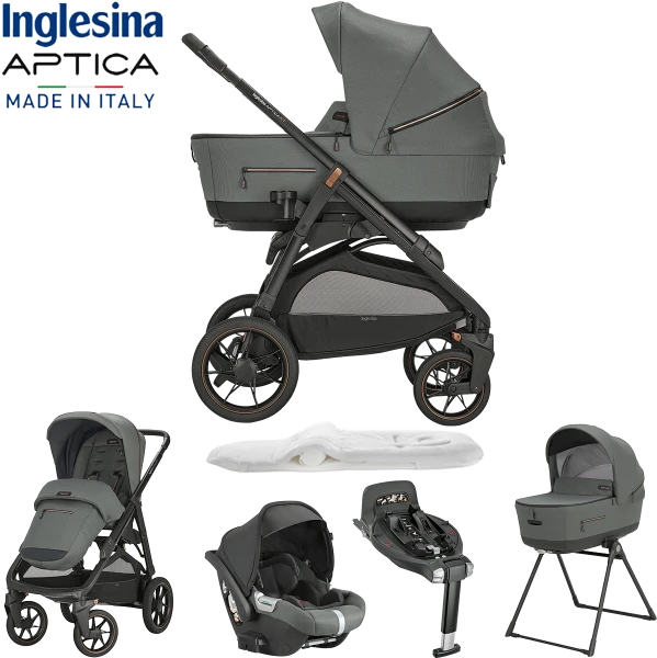 Inglesina Aptica XT 5 Piece Travel System - Taiga Green 3 Inglesina Aptica XT 5 Piece Travel System - Taiga Green
