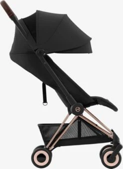 Cybex COYA Compact Pushchair - Rose Gold Chassis -Stroller Shop 18 07 20235340063778 COYA Rosegold Sepia Black Side Hood