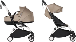 BABYZEN YOYO² Complete With Bassinet - White Frame -Stroller Shop 18 09 20202338919723 WHITE TAUPE complete with bassinet 1