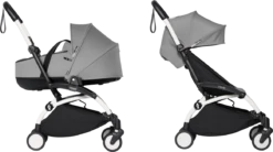 BABYZEN YOYO² Complete With Bassinet - White Frame -Stroller Shop 18 09 20203071025072 WHITE GREY complete with bassinet 1
