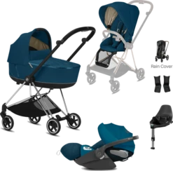 Cybex Mios Travel System - Chrome Chassis & Black Handle