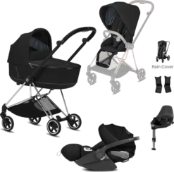 Cybex Mios Travel System - Chrome Chassis & Black Handle -Stroller Shop 19 02 20213010060670 CYB 20 y045 EU DPBL Mios Bundle CHRO BLK