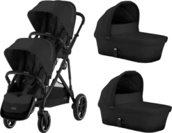 Cybex Gazelle S Twin Pushchair - Moon Black / Black
