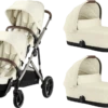 Cybex Gazelle S Twin Pushchair - Taupe Frame -Stroller Shop 21 01 20232536873829 Seashell Beige Twin