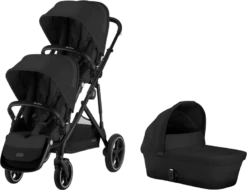 Cybex Gazelle S Double Pushchair - Moon Black / Black