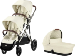 Cybex Gazelle S Double Pushchair - Taupe Frame