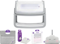 Snüz SnuzPod 4 Complete Bundle - Dove Grey -Stroller Shop 24 10 20202512545416 Dovegreybundle rosespots