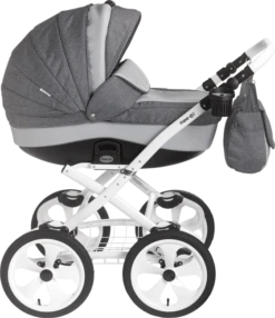 Mee-Go Milano Classic - White Chassis -Stroller Shop 26 10 20172189024006 MILANO WHITE CLASSIC GREY 0008 rt