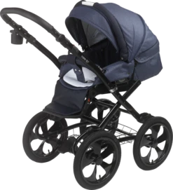 Mee-Go Milano Classic - Black Chassis -Stroller Shop 26 10 20172880811310 MILANO PUSHCHAIR BLACK CLASSIC HERRITAGE BLUE 0002 rt
