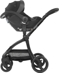 Stroller Shop -Stroller Shop 26 11 20192006632629 egg Shell InfantCarSeat onChassis SideView JustBlack
