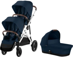 Cybex Gazelle S Double Pushchair - Silver Frame