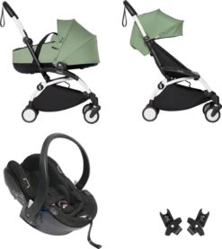 BABYZEN YOYO² With Bassinet Travel System - White Frame -Stroller Shop 29 10 20202992331872 PEPPERMINT white YOYO2 with car seat 1