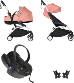 BABYZEN YOYO² With Bassinet Travel System - White Frame -Stroller Shop 29 10 20203327780222 GINGER white YOYO2 with car seat 1
